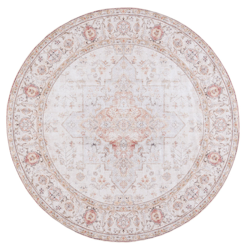 Métier à tisser oriental Sonia gris clair / rouille, Rond 4 pi