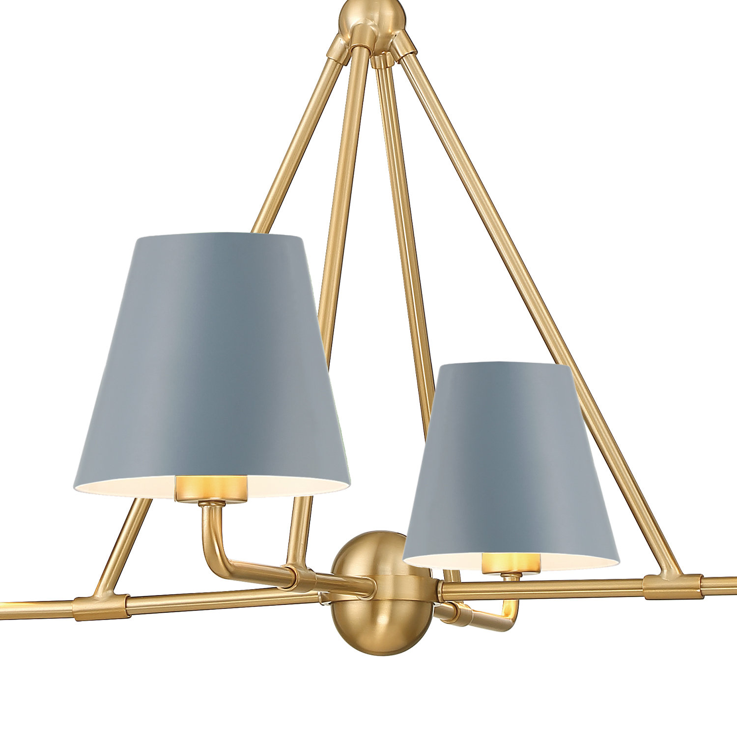 Kinston 31.75'' W 4-Light Dimmable Metal Chandelier, Gold, Blue