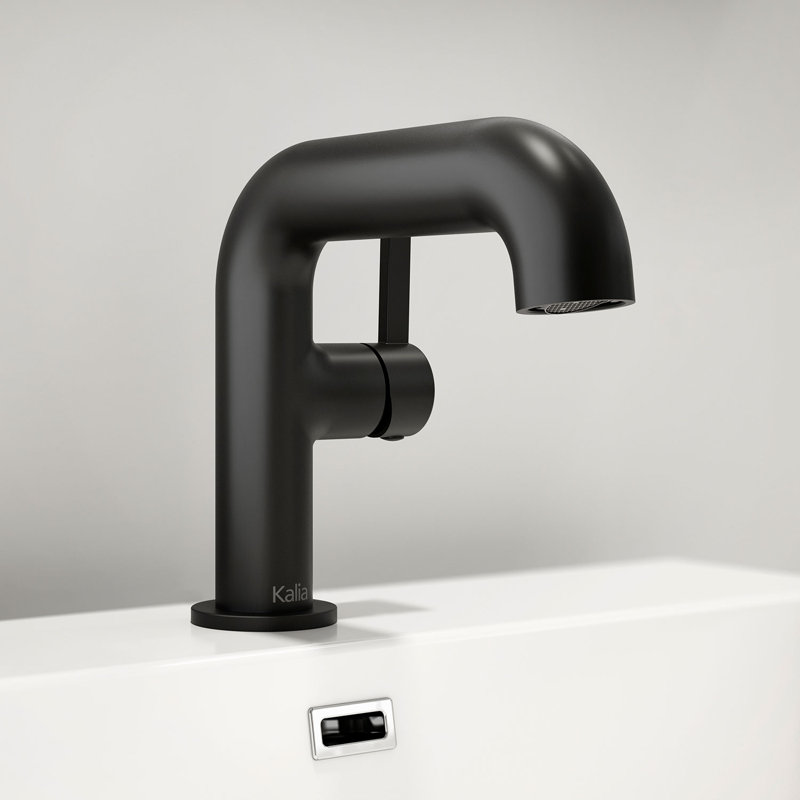 Basico Single-handle Bathroom Faucet with Drain Assembly, Matte black