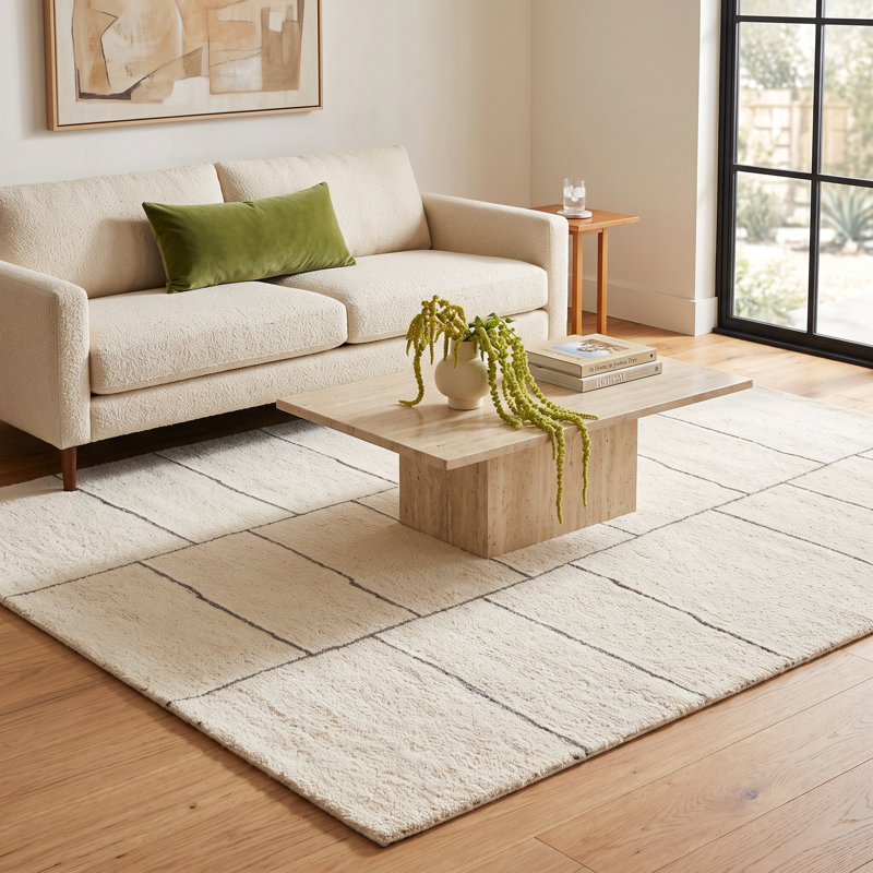 Altonia Rectangle Barrydale Wool Area Rug, Rectangle 8' x 10'