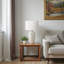 Lampe de table standard en métal ivoire Ines, H 24,72 po x l 14,78 po x P 14,78 po Ines