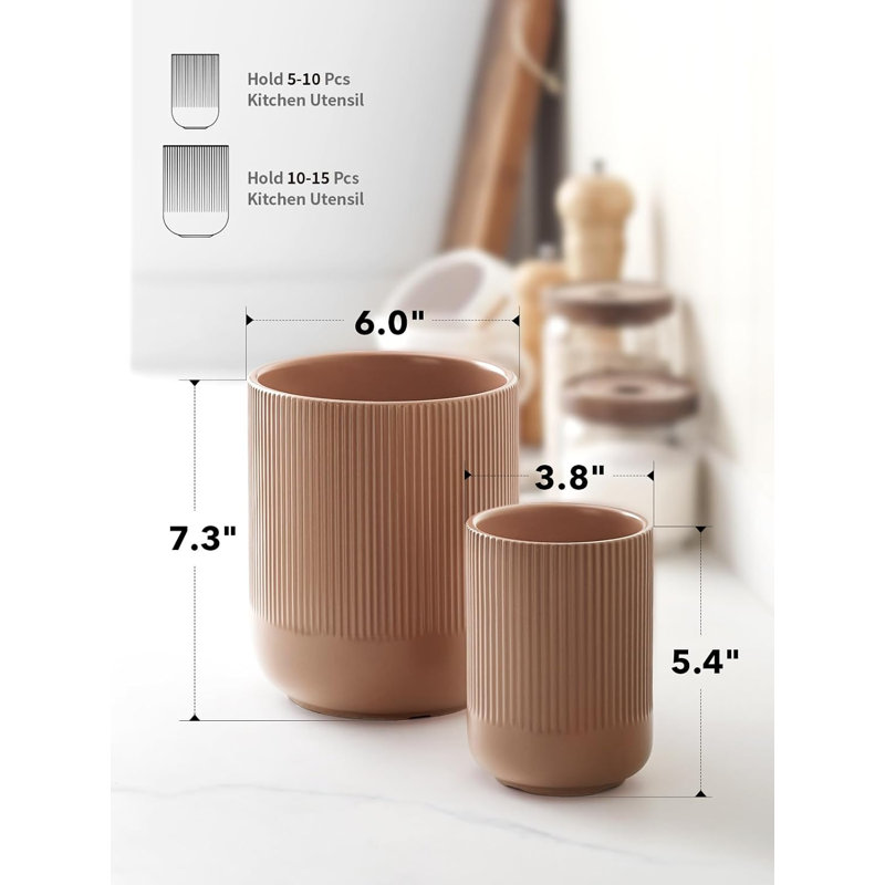 Ceramic / Porcelain Round Utensil Crock