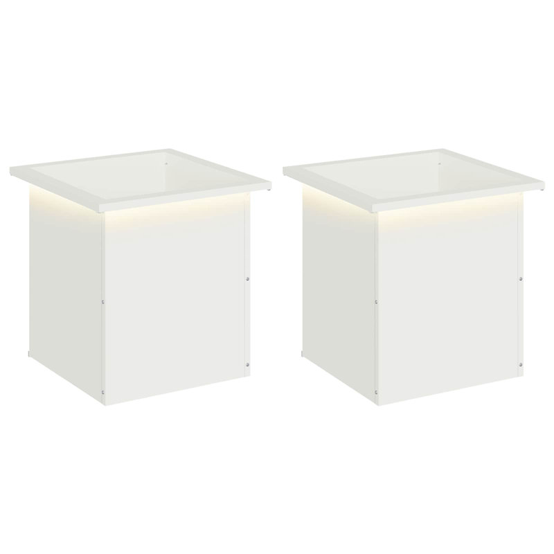 Planter Box, 40cm H x 40cm W x 40cm D, White, 2