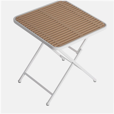 Holiday - Paquet de 2 chaises longues modernes vert pâle - Plastique PP intérieur / extérieur toutes saisons avec table pliante multifonctionnelle intérieure / extérieure moderne - plateau de table en PP avec pieds en métal (blanc, kaki)