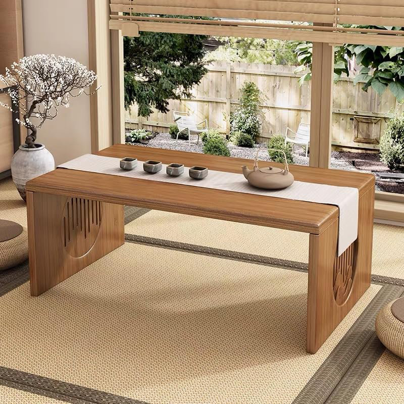 Badin 39.4''W x 11.8" D Rectangular Japanese Folding Coffee Table, No Assembly Required