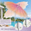 Parasol octogonal de marché ombré de 2,74 m (9 pi), blanc et rose poudré-133672263