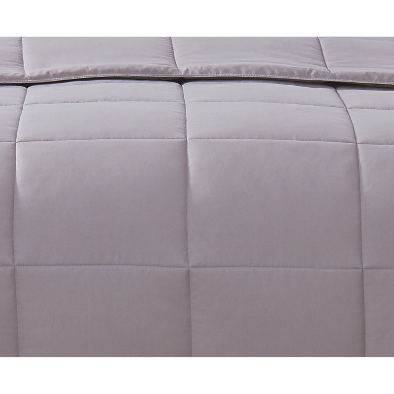 Ensemble d'édredon réversible en microfibre Everyday, Édredon pour lit simple TG + 1 taie décorative, gris
