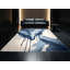 Tapis abstrait moelleux à motif abstrait et géométrique beige - Reliure bleu ciel-1638278114