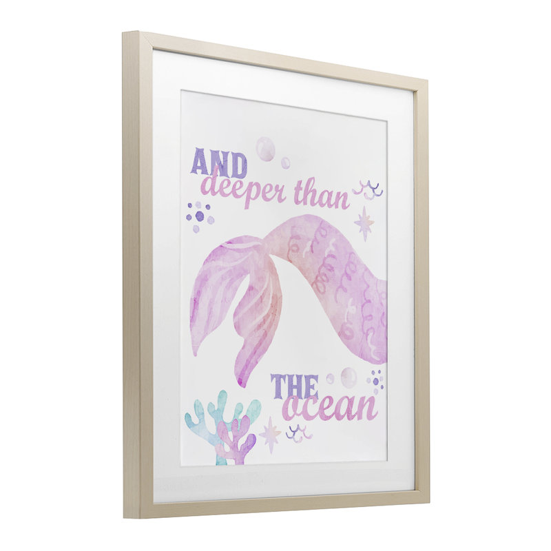 «Deeper Than The Ocean», reproduction sous verre encadrée, conception de Kim Allen, H 21 po x l 17 po