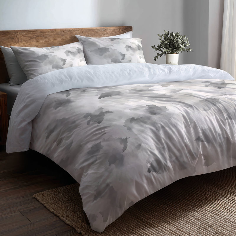 Ensemble de literie moderne 3 pièces - Ensemble de housse de couette et coussin décoratif Abstract
