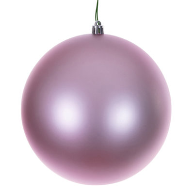 Boule rose transparente sans soudure UV mat. Comprend 4 décorations par boîte.