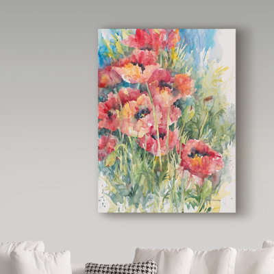 «Blooming Blaze» par Mattox, reproduction d'aquarelle sur toile tendue