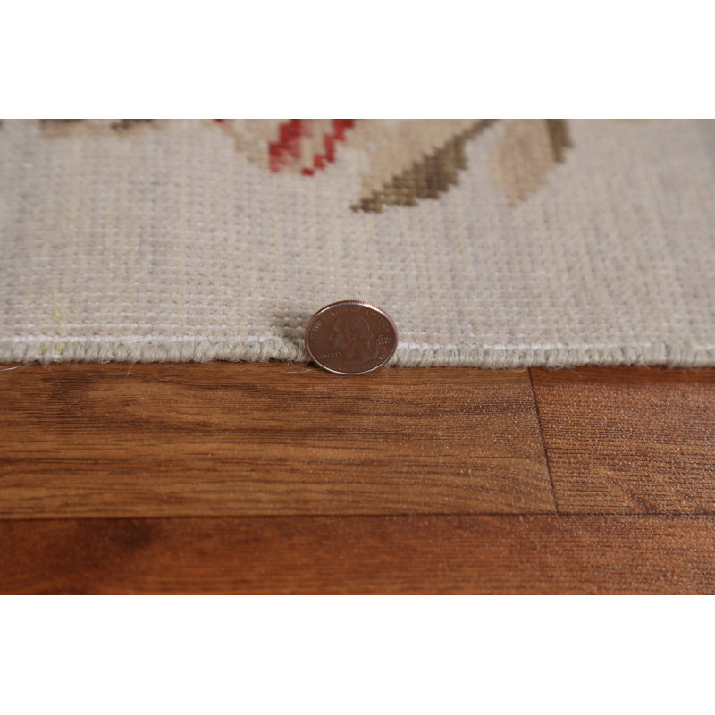 Tapis de couloir turc en laine Aubusson noué à la main 3 x 10