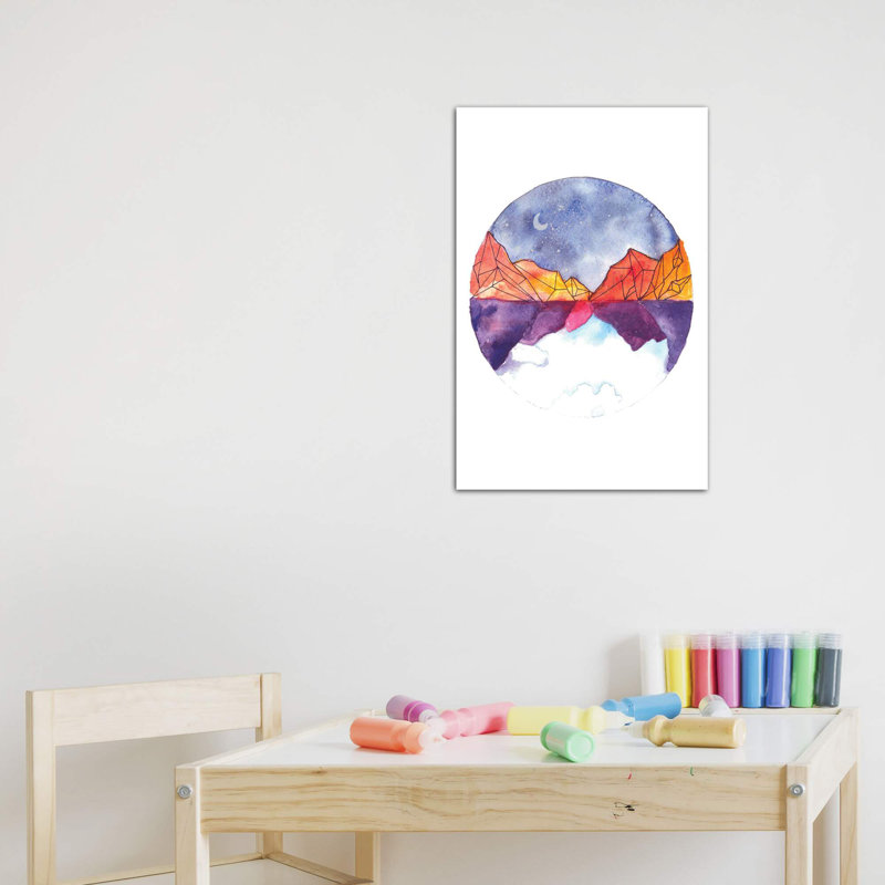 Art circulaire, Toile tendue, H 18 po x l 12 po x P 1,5 po