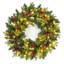 Pinecone & Berry 24" Pre-Lit Christmas Wreath for Front Door, Wall, or Mante