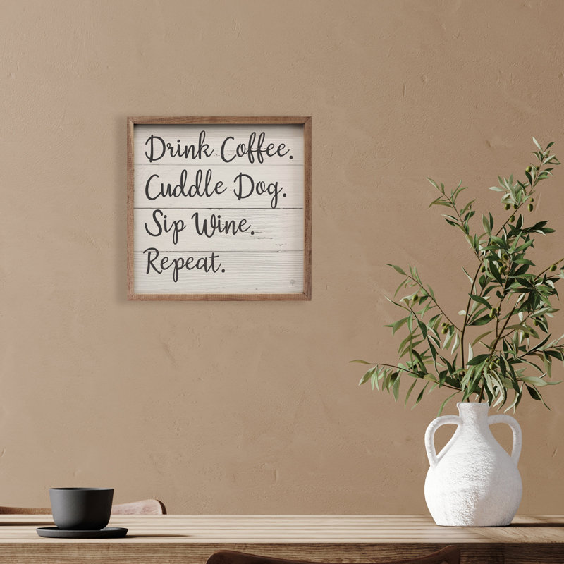 Drink Coffee Cuddle Dog, H 24 po x l 24 po