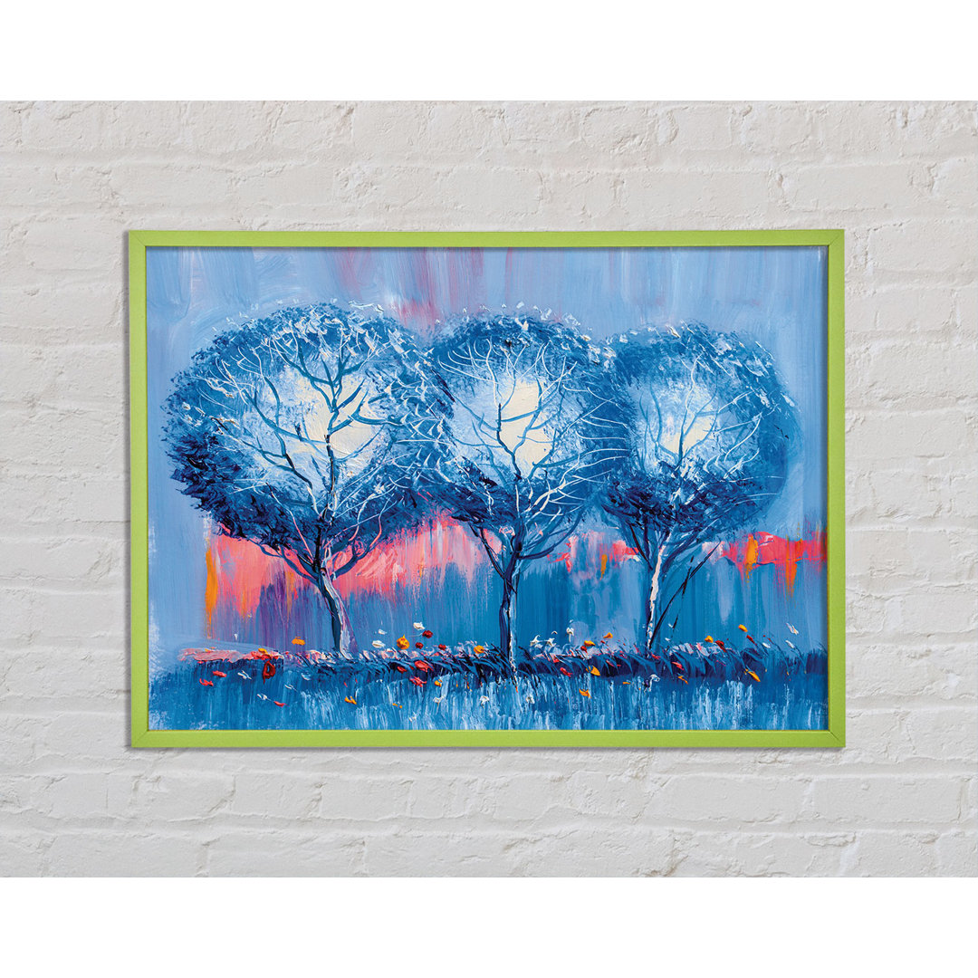 Gerahmtes Poster Avalene Three Blue Winter Trees