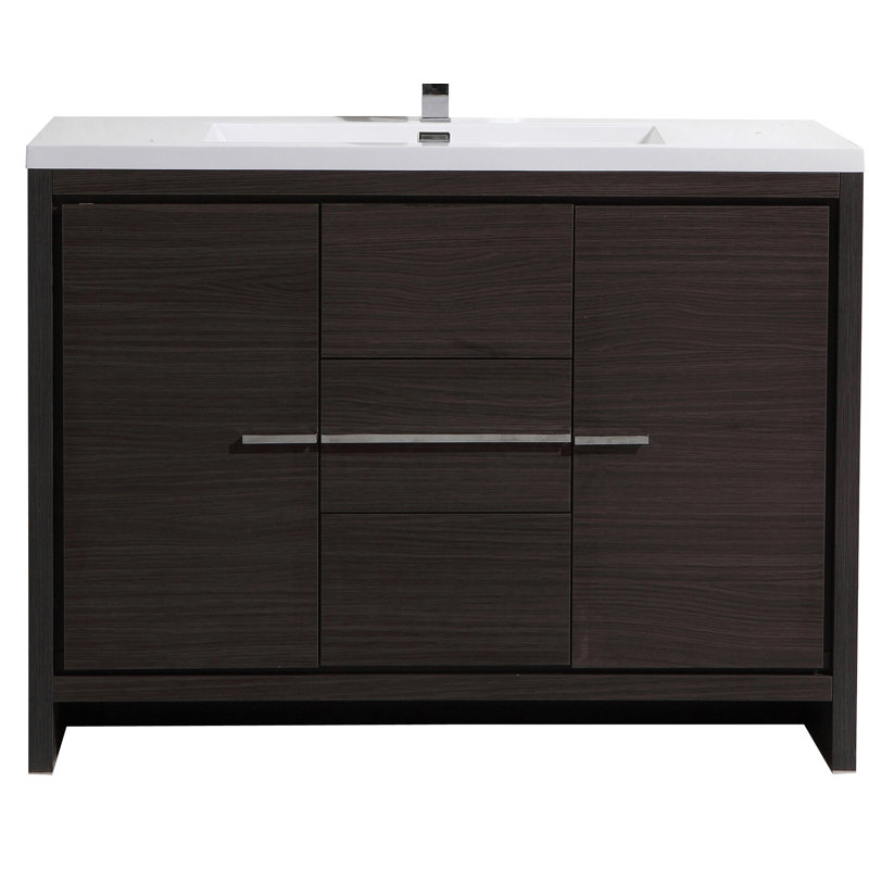Lefebvre 47" Single Bathroom Vanity Set, Gray Oak