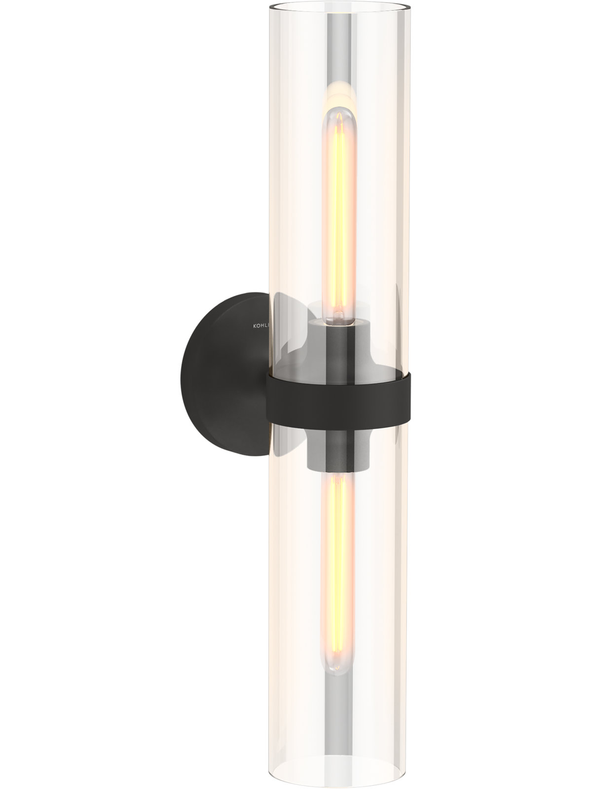 Purist 2-Light Wallchiere, 21.875" H x 4.75" W x 6.875" D, Matte Black