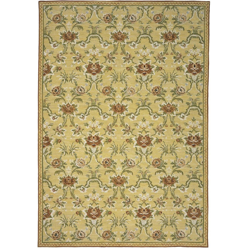 Tapis beige et brun noué à la main de haute qualité, Rectangle, de 3 pi 11 po x 5 pi 10 po, 93, 141