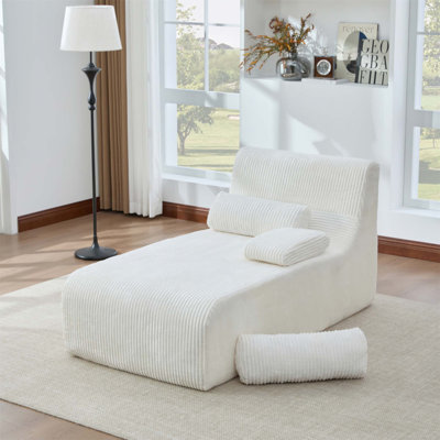 Modern Chaise Sofa 34.2 Inch Boneless Couch, Cozy Chaise Lounge for Living Room Comfort and Style