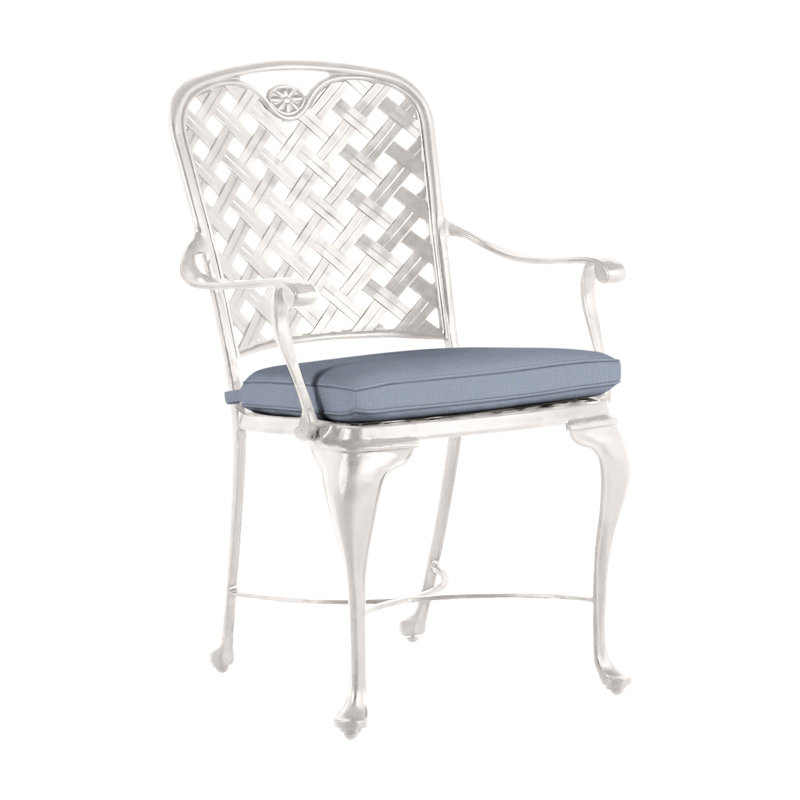Provance Patio Dining Armchair with Cushion, Chalk, Welt, Bali Pearl