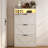 Narrow Wooden Shoe Cabinet With LED Drawers