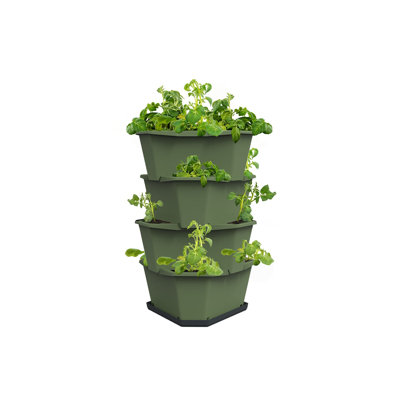 Paul Potato Potato Planter Tower, 4-Tier, Raised Bed, Pest protection, 0.2m², 56L Soil Capacity