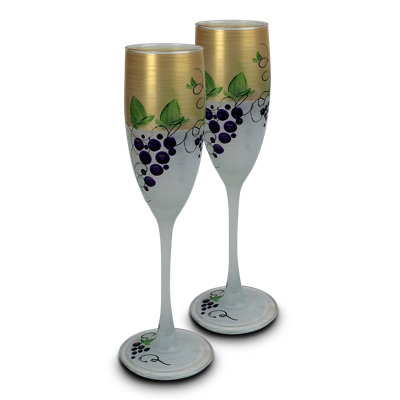 Flûte en verre 8,5 oz Grapes 'n Vines