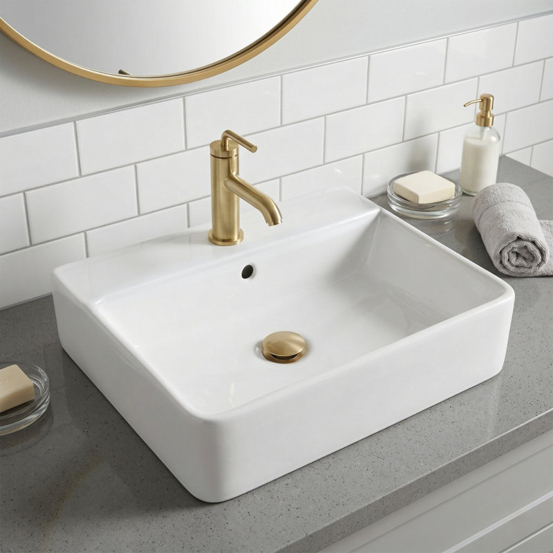 18" Wall Mount or On Counter Porcelain Sink, 3