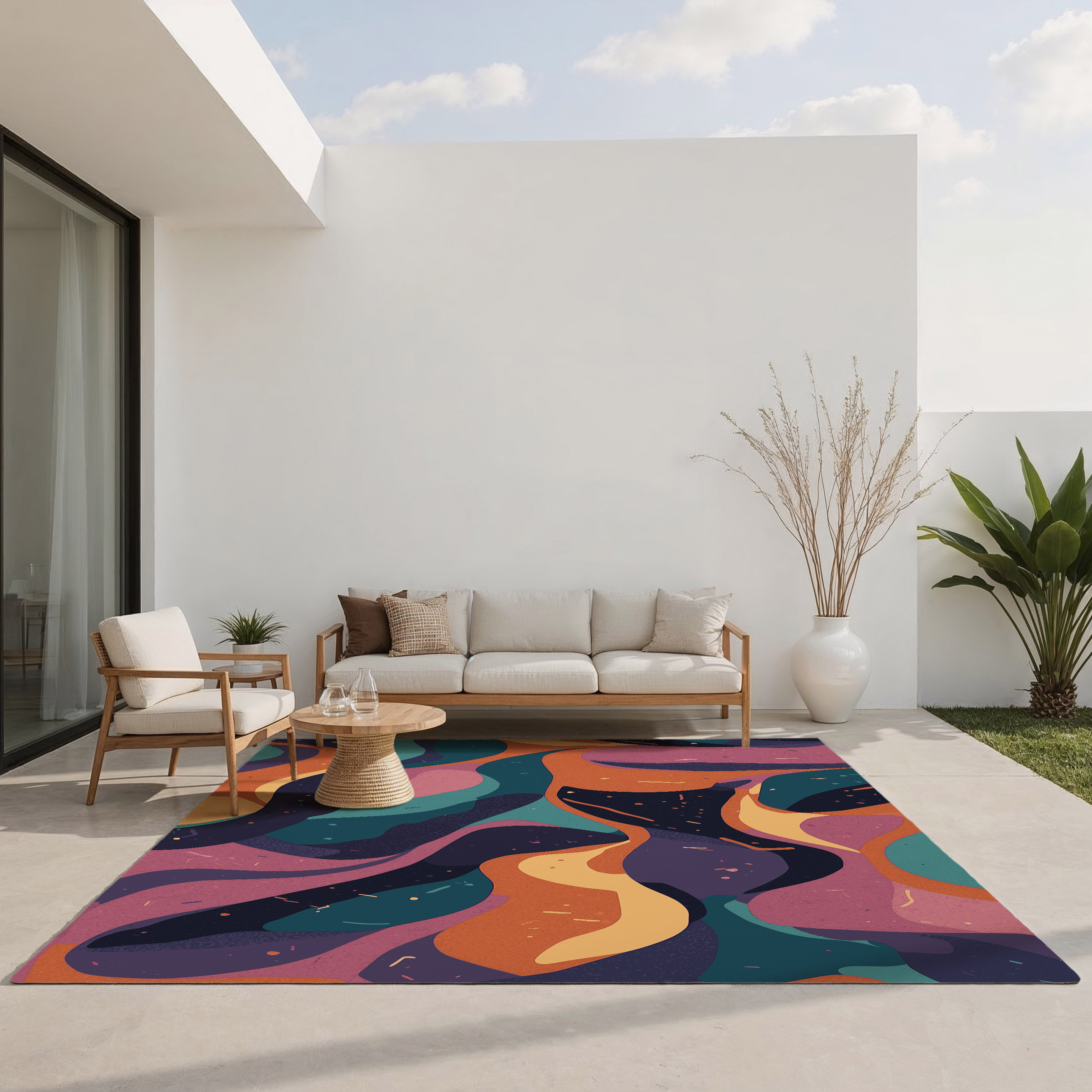 Wrought Studio™ Tech Blaze Indoor And Outdoor Area Rug | Wayfair