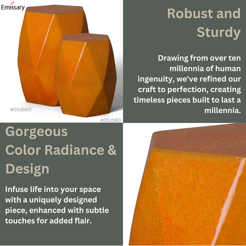 Ibtihal Garden Stool, Orange