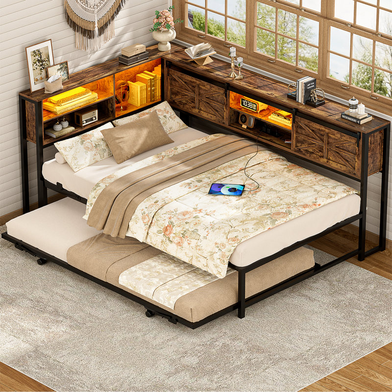 Corner Twin Daybed, Brown