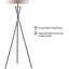 Lampe sur pied trépied en métal 65 po, dégradé bronze noir avec abat-jour tambour en tissu beige, interrupteur à 3 voies, homologué UL / cUL