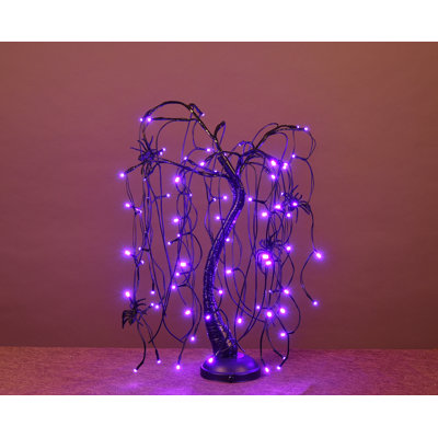 16" W LED Lighted Willow Tree with 80 Lights and Battery-Powered