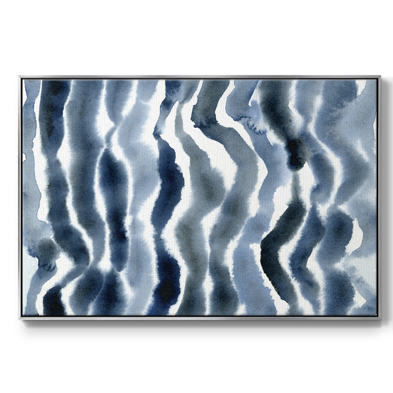Vraie vague bleue II, H 17 po x l 25 po x P 2 po, Argent