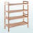 Brighouse Natural Finish Solid Wood 4-Tier Stackable Shoe Rack Set, 31.83" H X 26.96" W X 10.57" D