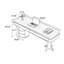 Bureau rectangulaire à 5 tiroirs brun noisette + beige + gris foncé en bois manufacturé + acier inoxydable-108647553-108647557