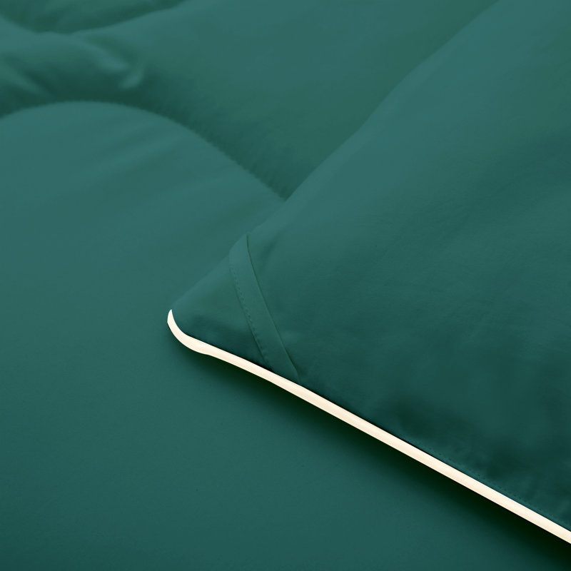 Ensemble d'édredon en microfibre 3 pièces , Édredon simple + 1 taie d'oreiller standard, Vert