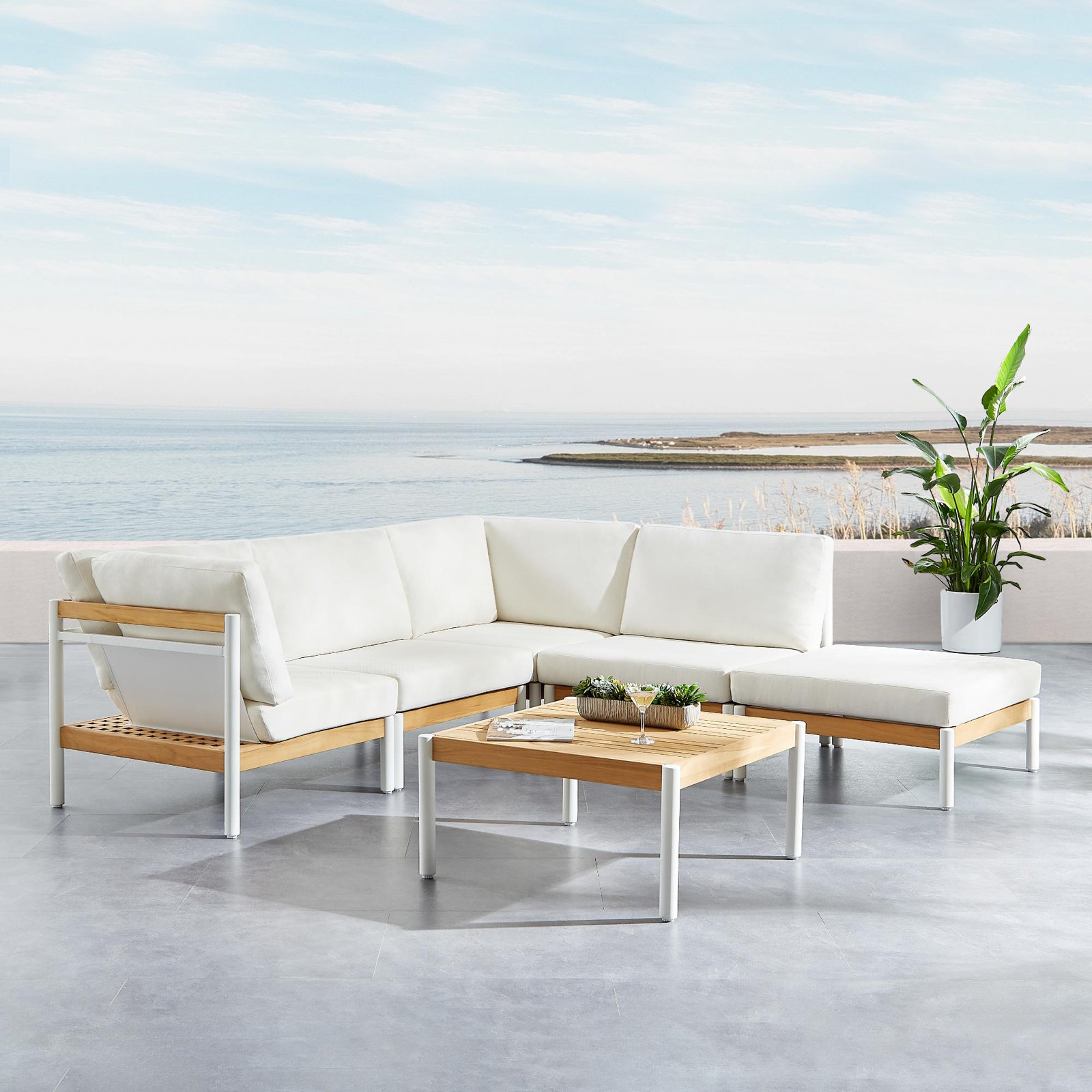 Penna 5-Person Teak Patio Seating Group