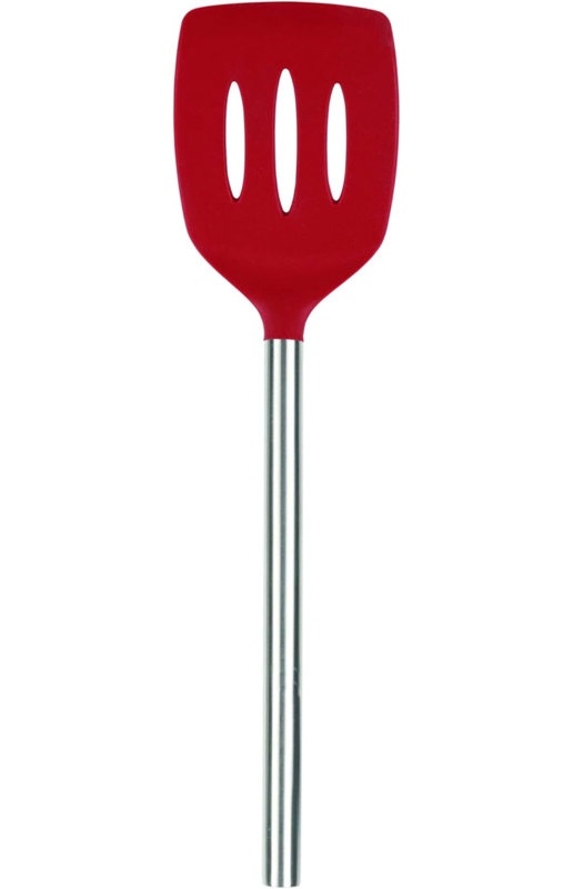 Tovolo Silicone Slotted Turner SS Handle, Red