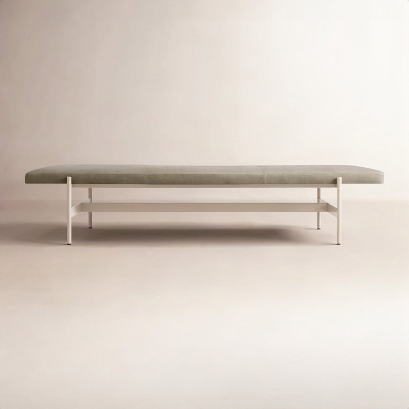 Daybench Upholstered Bench, 14" H x 75" W x 24" D, Grey, Putty