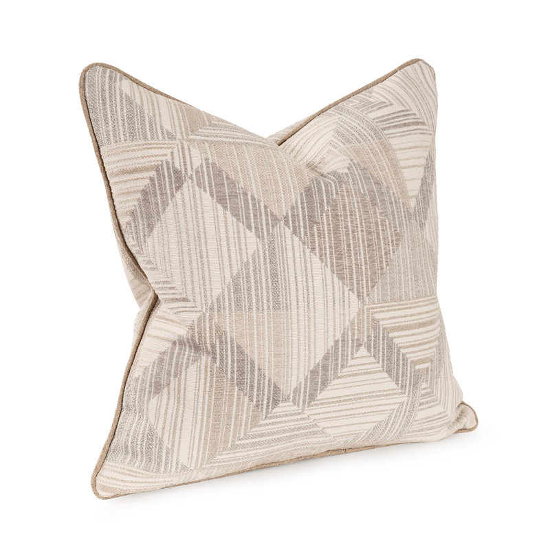 Oreiller Prisma, Carré 20 po, Polyester,  Brun / gris