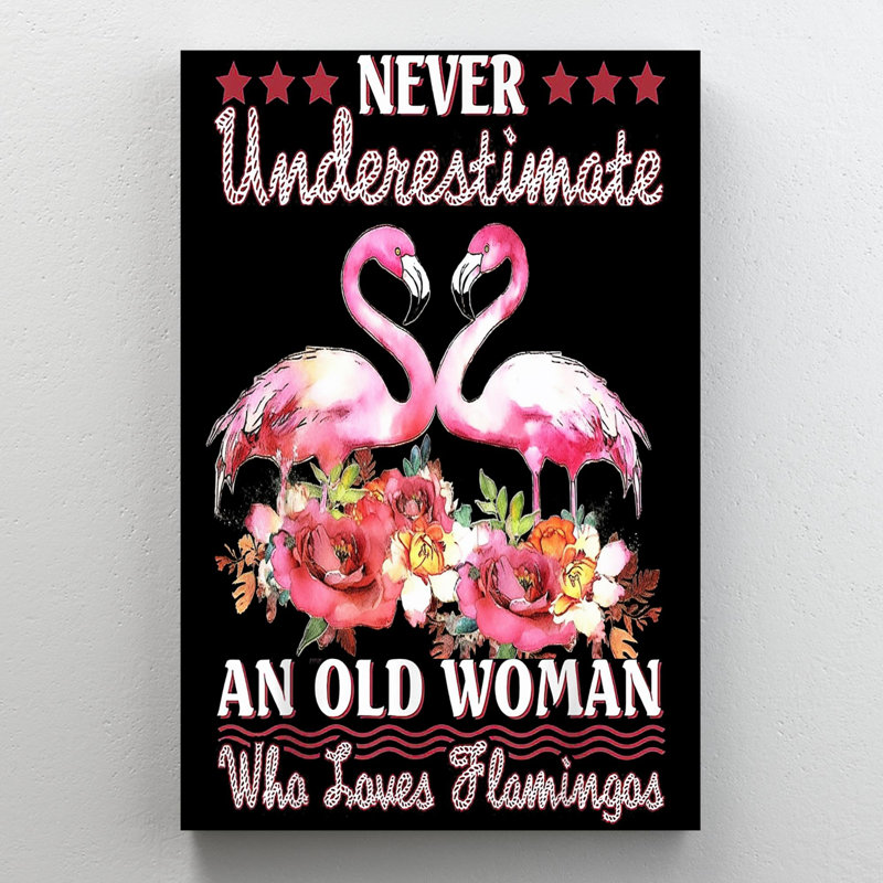 «Who Loves Flamants» sur toile, impression, H 14 po x l 11 po x P 1,25 po