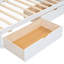 Lit de jour simple avec deux tiroirs de rangement, armoires de rangement et ports USB, blanc