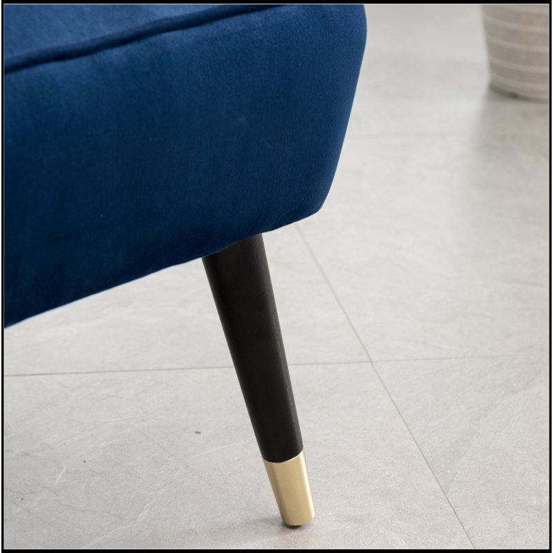 Elon Contemporary Velvet Upholstered Accent Chair, Blue