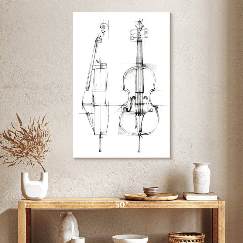Abarca Cello Sketch, 39" H x 26" W