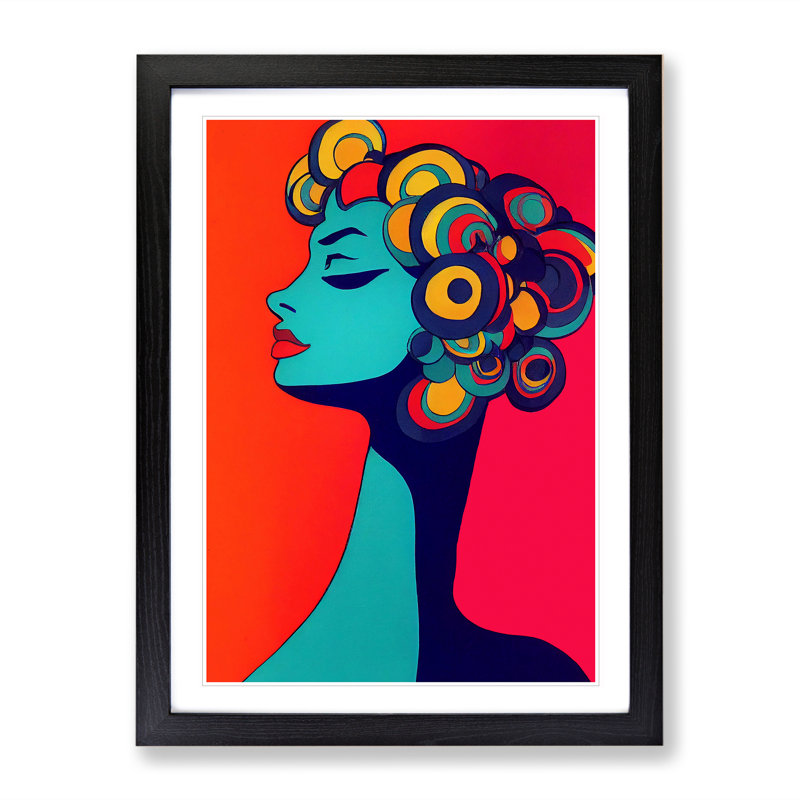 The Elegant Woman Abstract - Single Picture Frame Print, 34cm H x 25cm W x 2cm D, Black