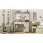 Farmhouse Makeup Vanity with Lights & Barn Doors, Vanity Desk with Mirror, Charging Station, Jewellery Hooks & Open Shelves for Storage-97673253