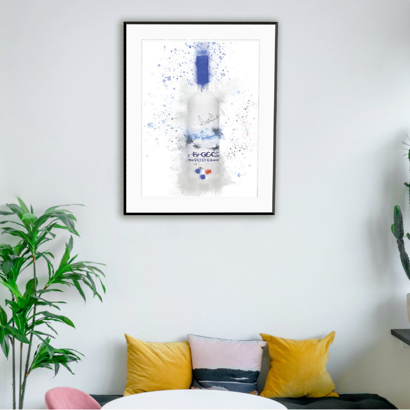 Grey Vodka Bottle - Single Picture Frame Print